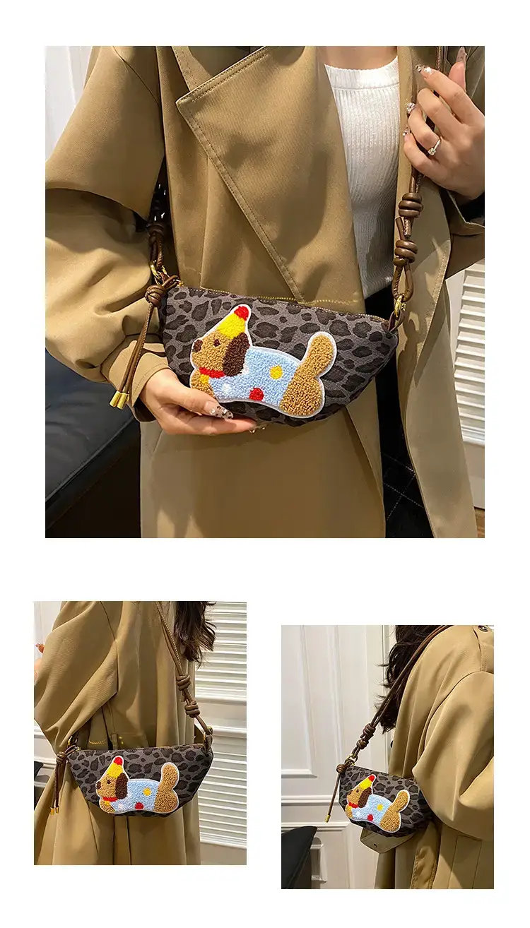 Women's Dumpling Crossbody Bag with Leopard Print — feature 16
