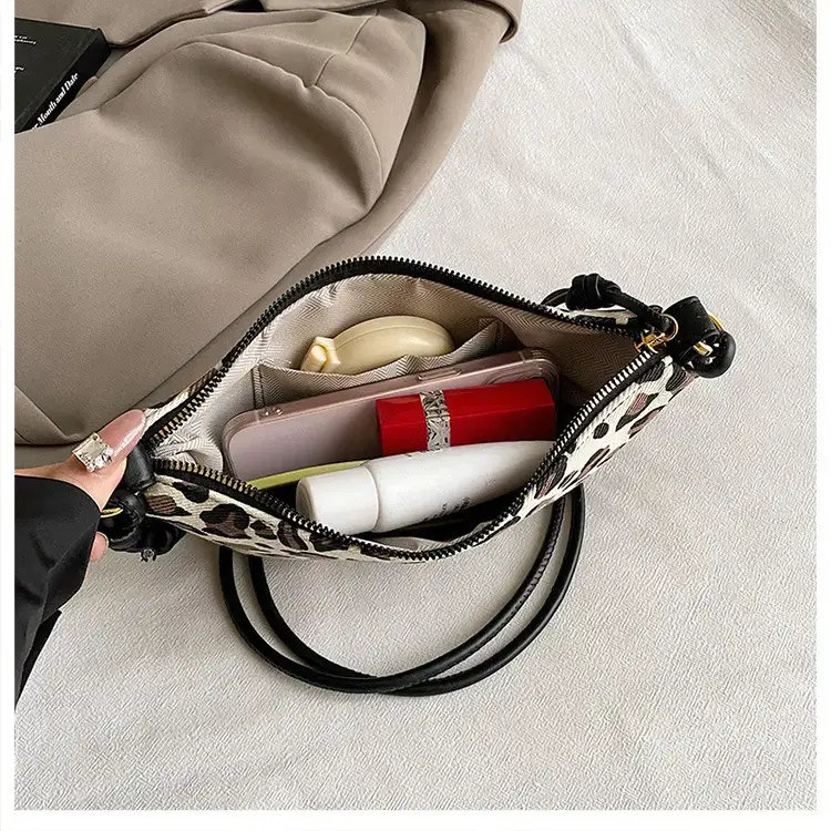 Women's Dumpling Crossbody Bag with Leopard Print — feature 19