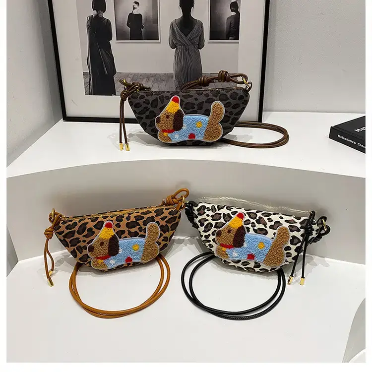 Women's Dumpling Crossbody Bag with Leopard Print — feature 20