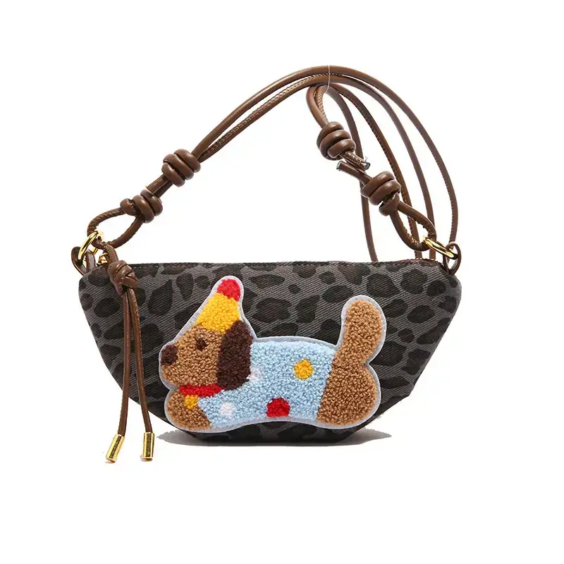 Women's Dumpling Crossbody Bag with Leopard Print — feature 5