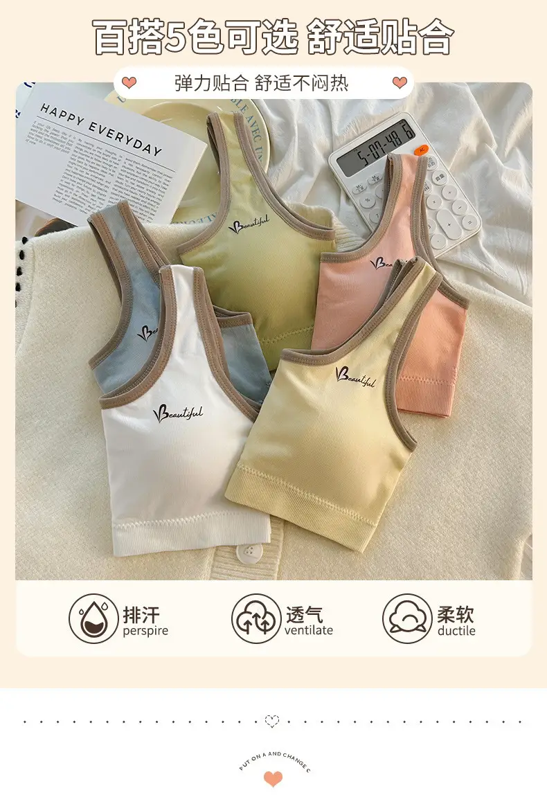 Girls' Bra Intimates, Girls' Intimates, Development Period Kidsren's Vest, Primary School Students, Junior High School Students 11-14 Years Old — feature 3