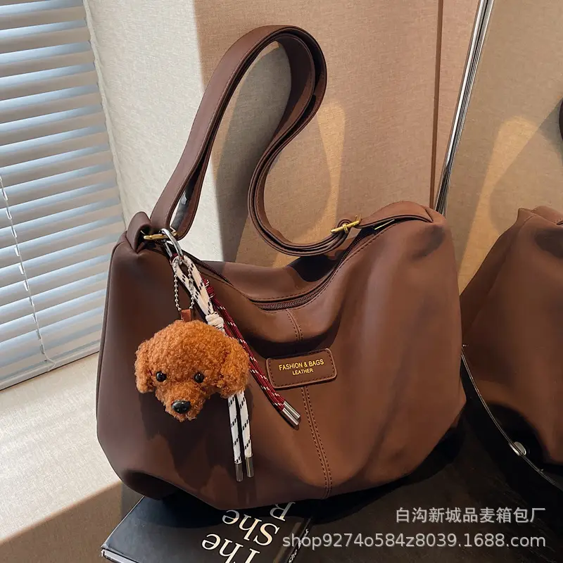 Women Casual Shoulder Bag Beige Korean Style 2026 - Image 8