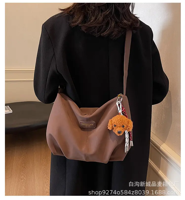 Women Casual Shoulder Bag Beige Korean Style 2026 — feature 1