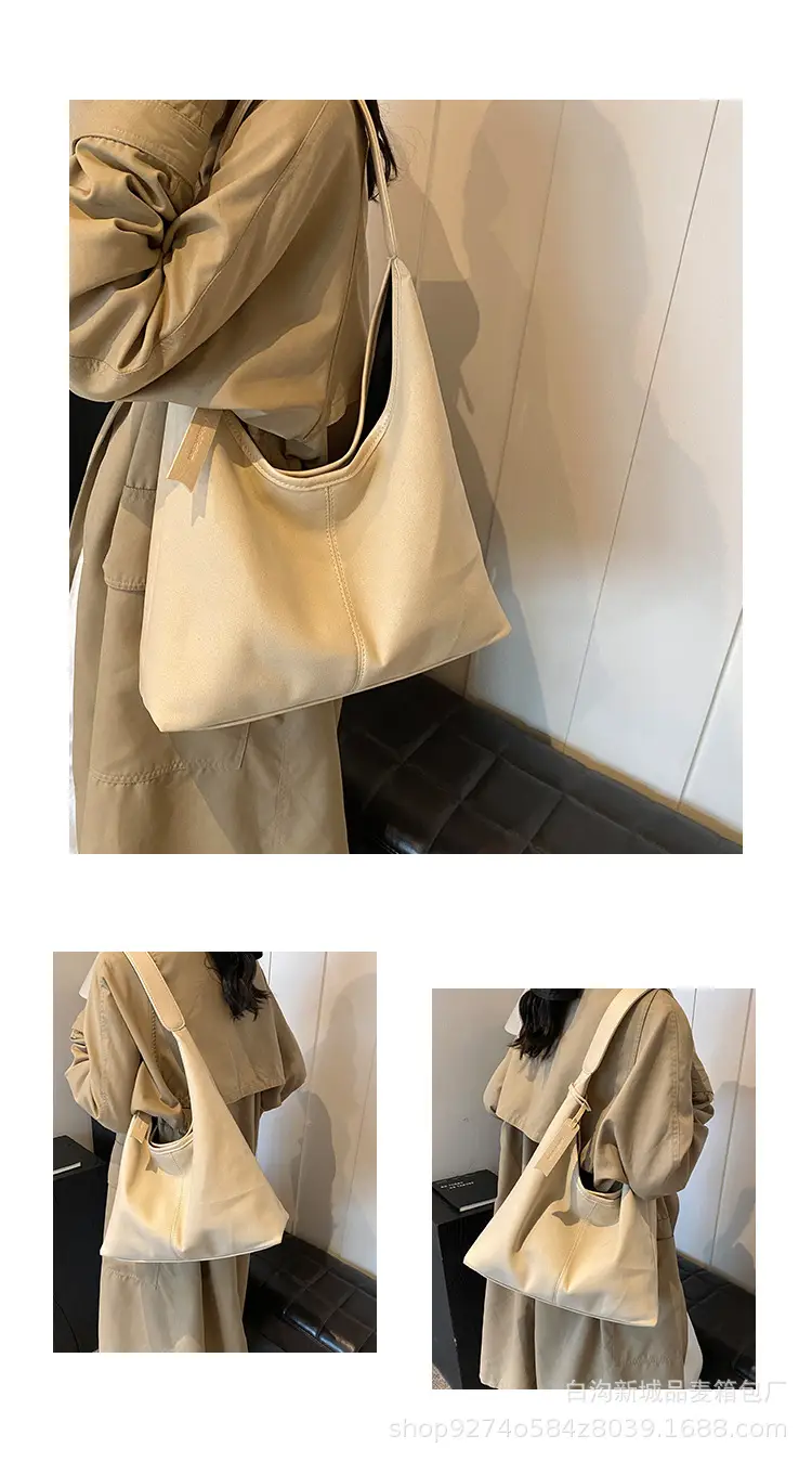 Women Retro Frosted Suede Shoulder Bag Brown Large Capacity — feature 6