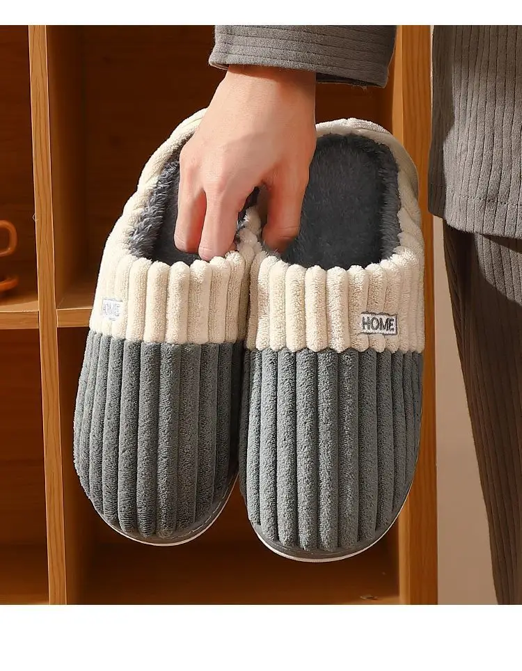 Plus Size Men's Cotton Slippers Warm Winter — feature 16