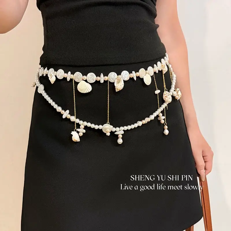 Super Fairy Tassel Flower Pearl Multi-Layer Waist Chain Niche High-End Stylish Versatile Fashionable Elegant Women Matchinging Waist Accessories