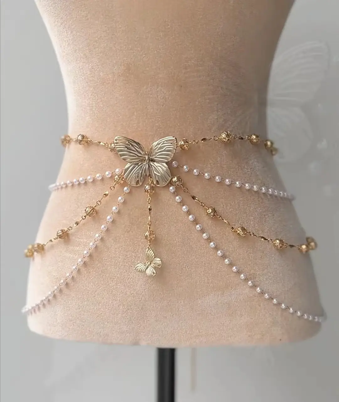 Super Fairy Tassel Flower Pearl Multi-Layer Waist Chain Niche High-End Stylish Versatile Fashionable Elegant Women Matchinging Waist Accessories