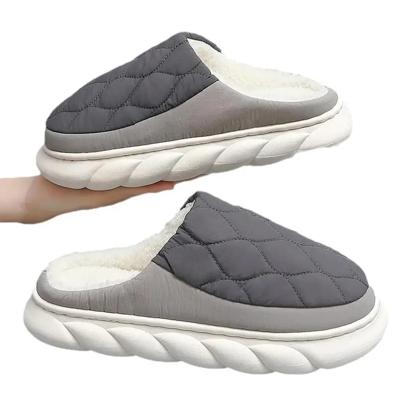 Large Size Men's Cotton Slippers Autumn and Winter Indoor Home Thick-Soled down Cotton Slippers Men's Winter Outer Cotton Shoes Wholesale - Image 18