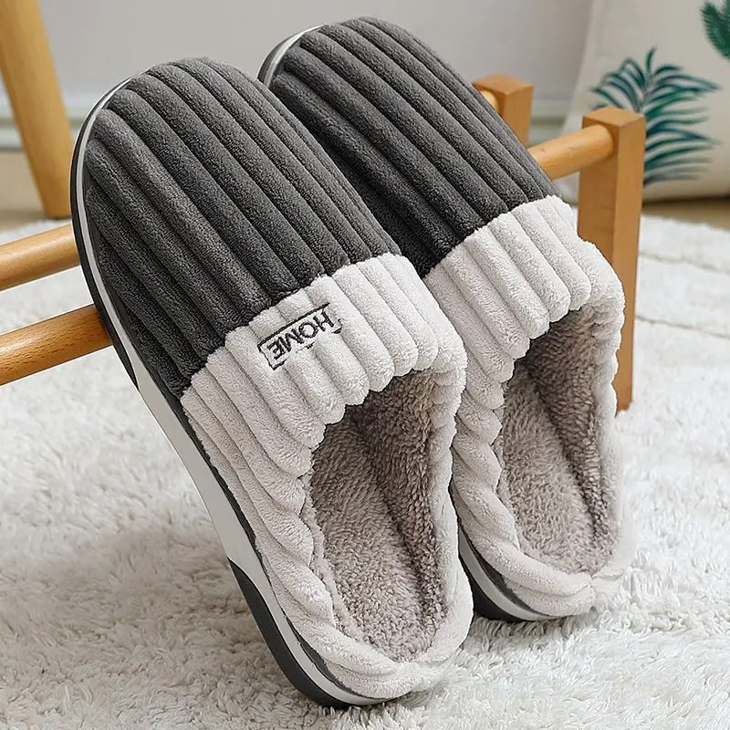 Large Size Men's Cotton Slippers Autumn and Winter Indoor Home Thick-Soled down Cotton Slippers Men's Winter Outer Cotton Shoes Wholesale - Image 11