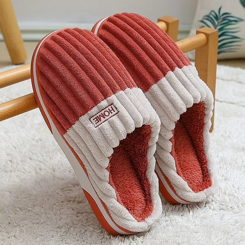 Large Size Men's Cotton Slippers Autumn and Winter Indoor Home Thick-Soled down Cotton Slippers Men's Winter Outer Cotton Shoes Wholesale - Image 12