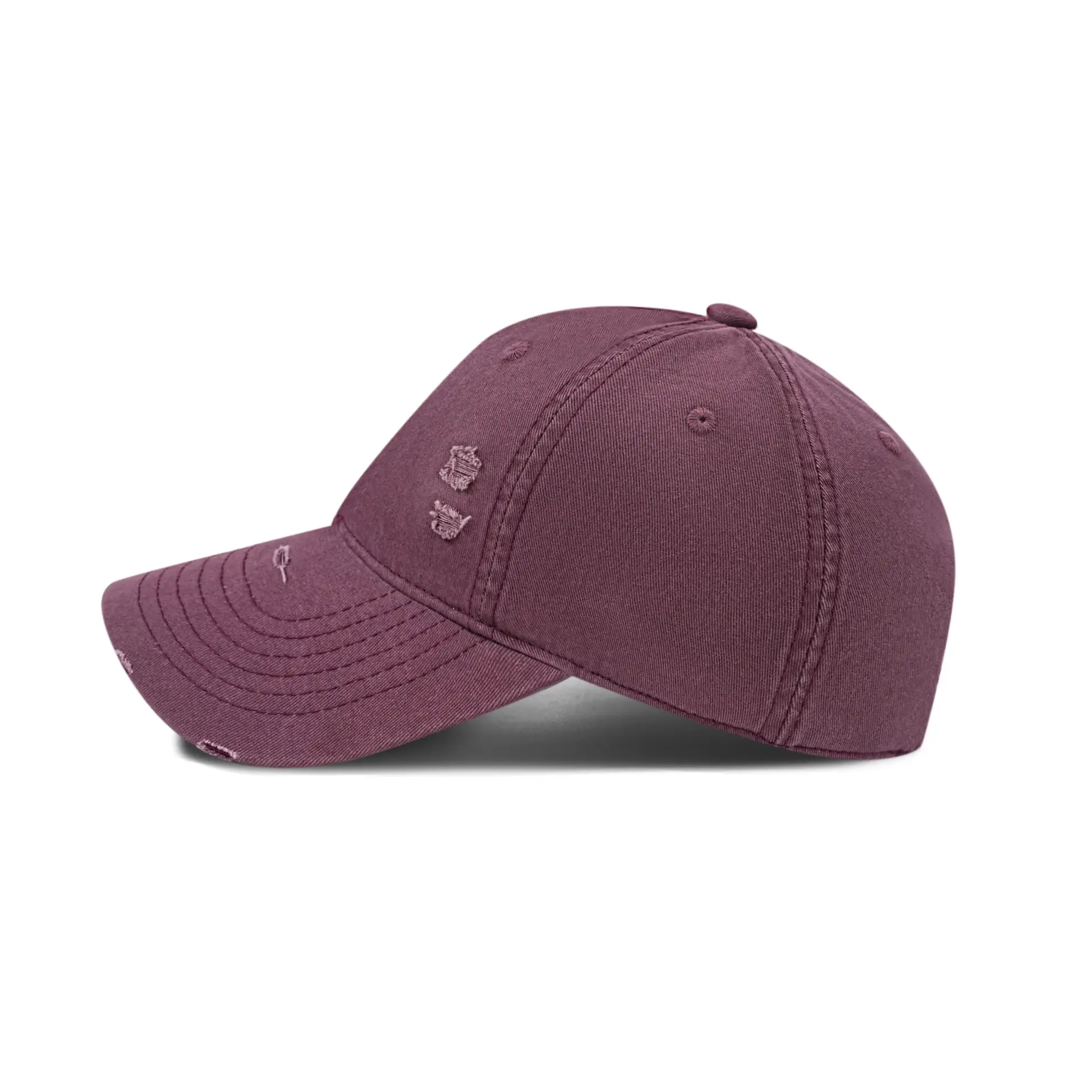 Black Distressed Cotton Baseball Cap for Men - Image 14