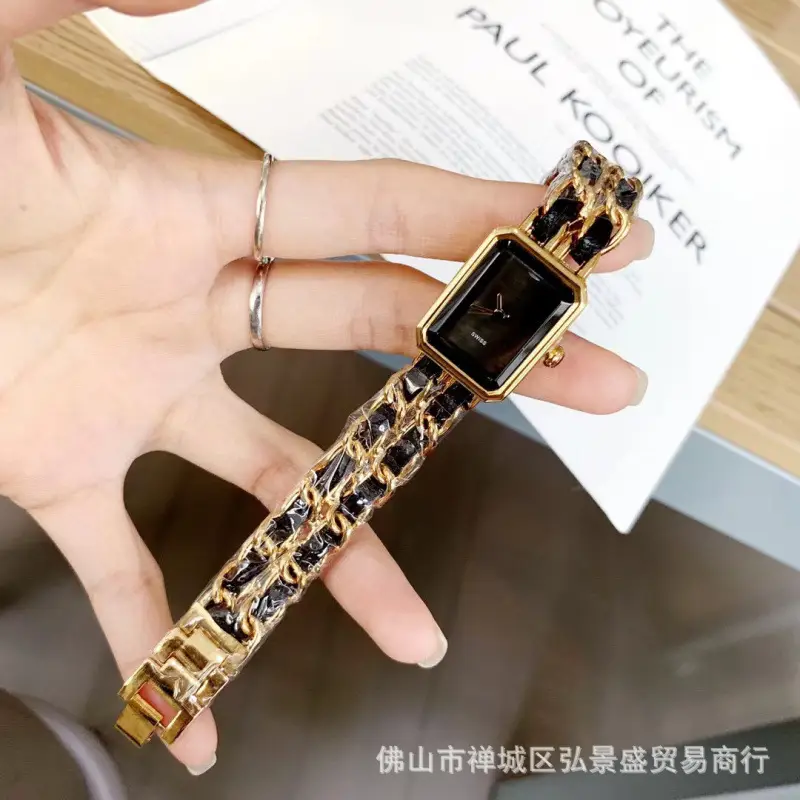 Xiaoxiangfeng Middle Ancient Sugar Watch Vintage Woven Strap Women's Black Gold Watch Live Hot Selling Factory Daifa