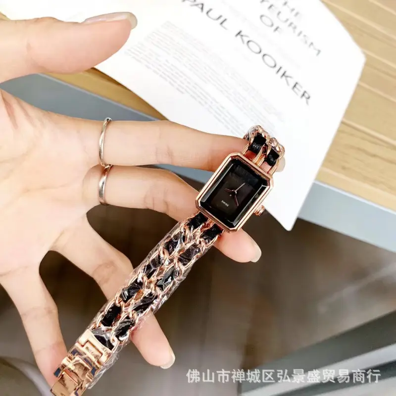 Xiaoxiangfeng Middle Ancient Sugar Watch Vintage Woven Strap Women's Black Gold Watch Live Hot Selling Factory Daifa