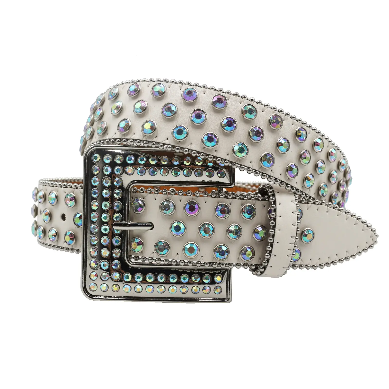 Black Rhinestone Square Buckle Belt for Women — feature 1