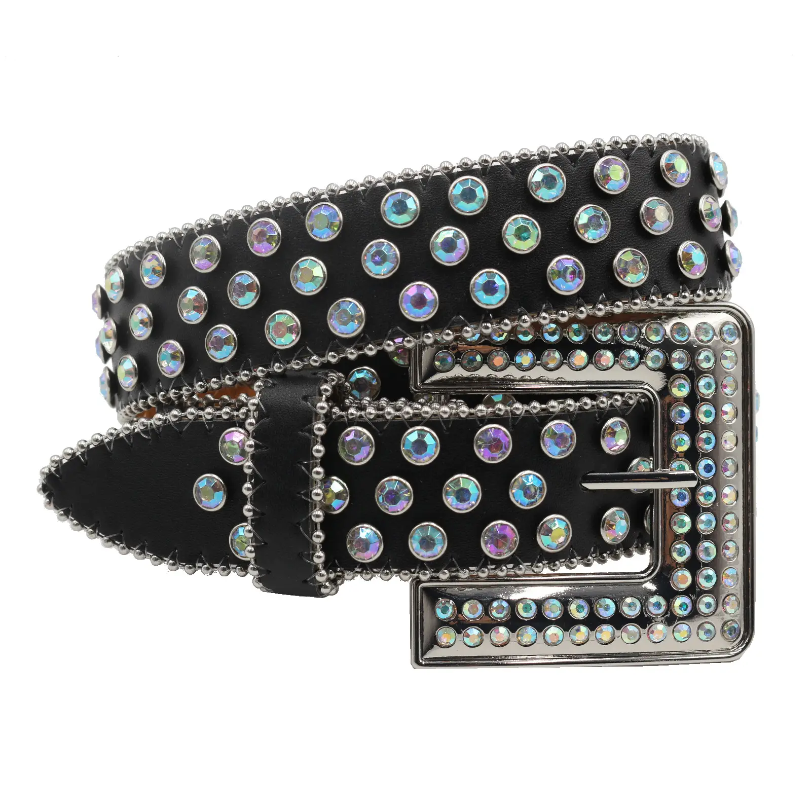 Black Rhinestone Square Buckle Belt for Women — feature 11