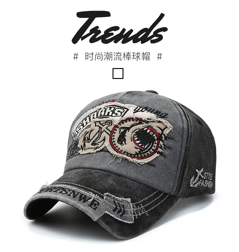 Men's Embroidered Baseball Cap with Dragon Design — feature 1