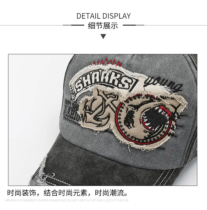 Men's Embroidered Baseball Cap with Dragon Design — feature 11