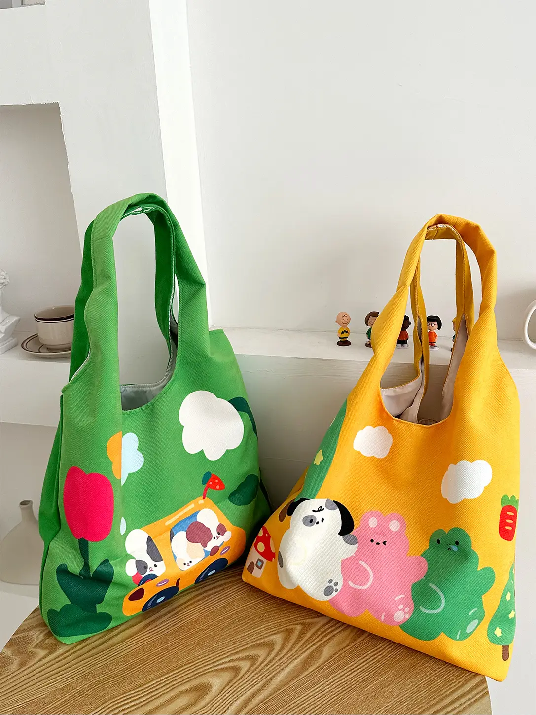 Pink Polka Dot Bunny Embroidered Shoulder Bag — feature 7