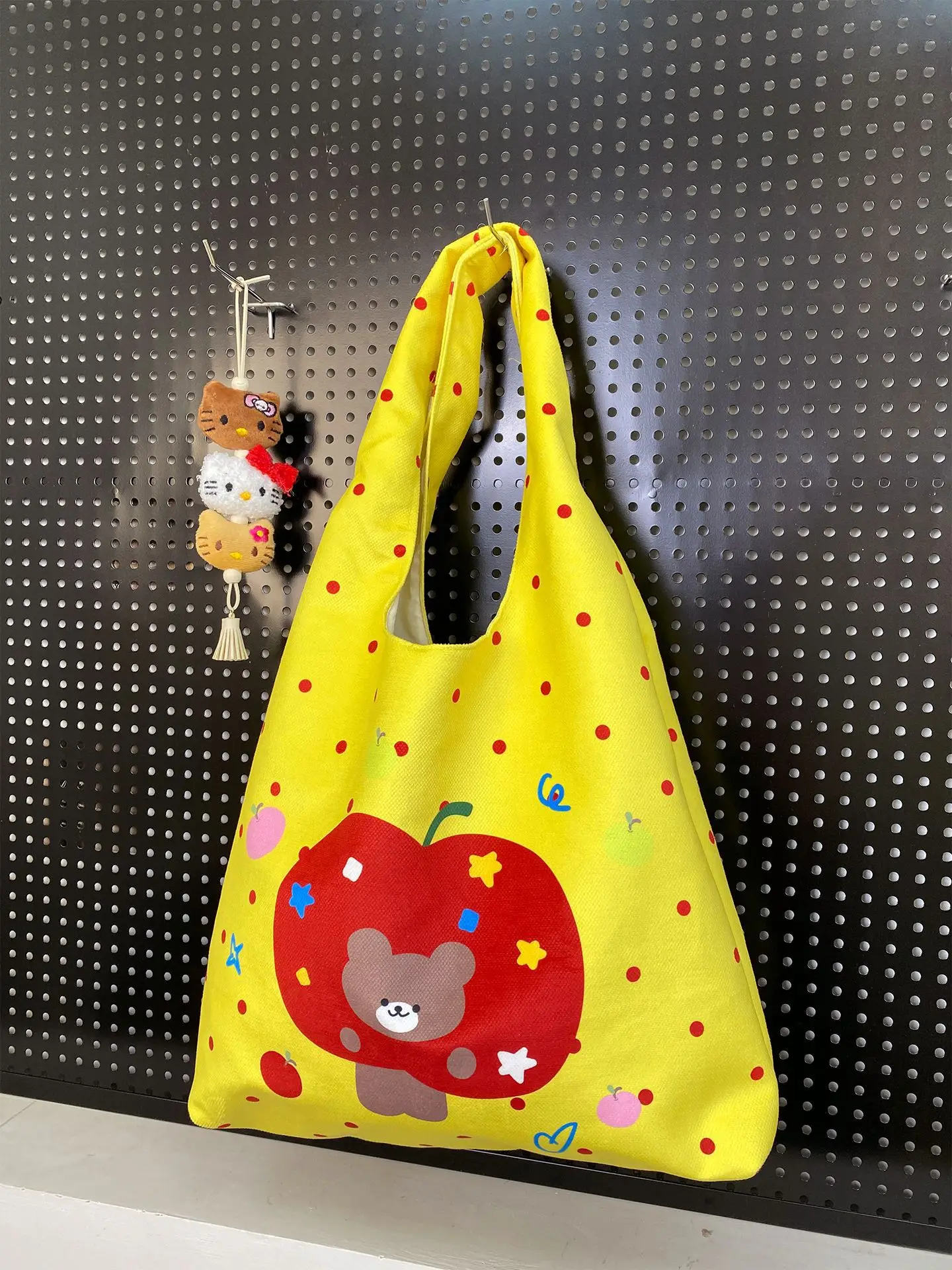 Pink Polka Dot Bunny Embroidered Shoulder Bag - Image 5