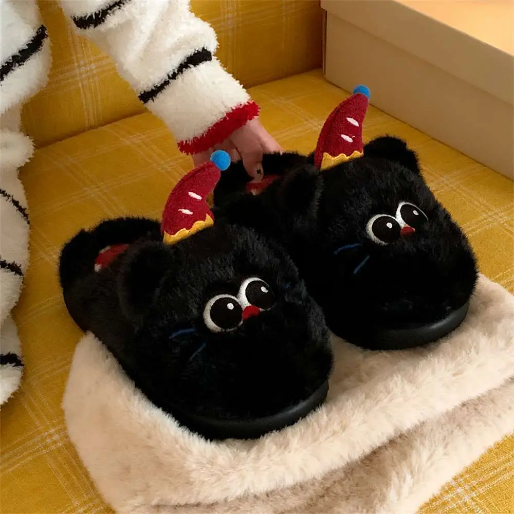 Hellokitty cat cotton slippers ladies winter bag with 2024 new cute fur fleece-lined moon cotton shoes women