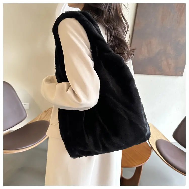 Pink French Style Plush Shoulder Bag for Women — feature 26