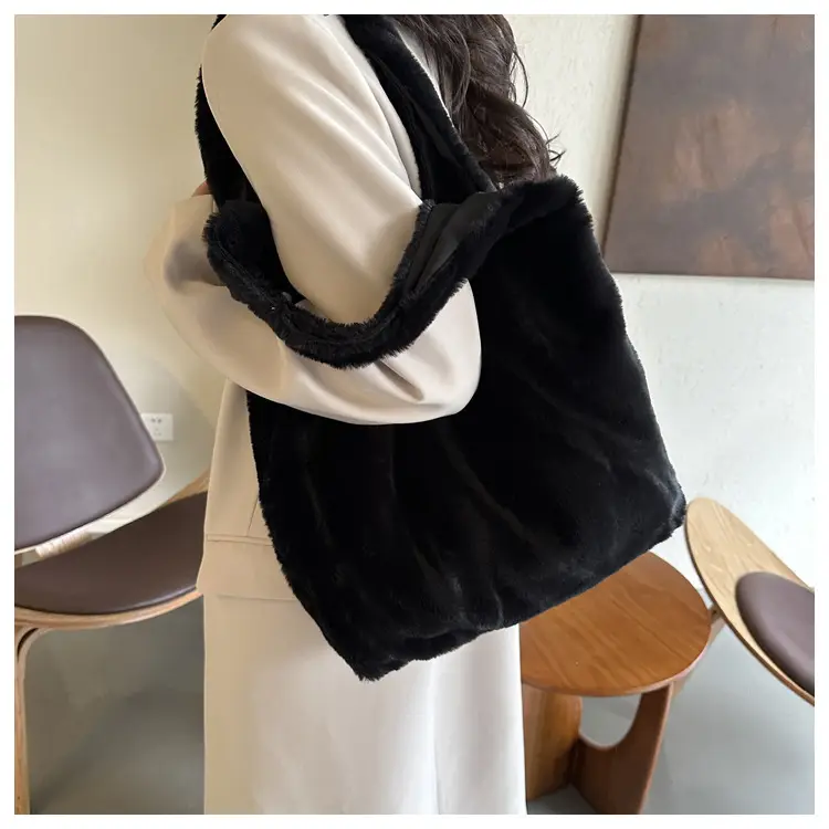 Pink French Style Plush Shoulder Bag for Women — feature 27