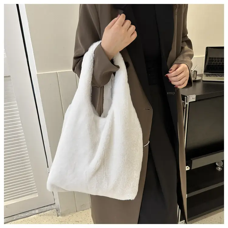 Pink French Style Plush Shoulder Bag for Women — feature 40