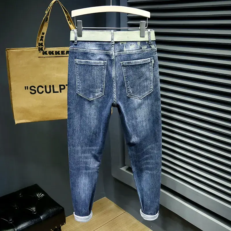 Men Slim Fit Tinged Jeans Dark Blue 2024