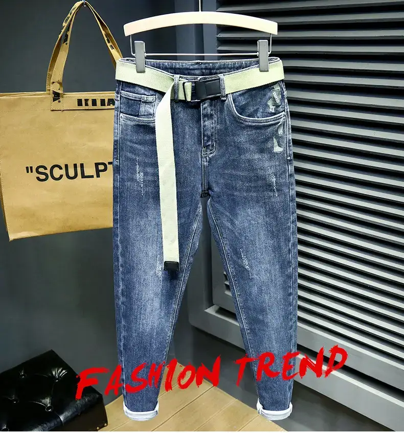 Men Slim Fit Tinged Jeans Dark Blue 2024 — feature 1