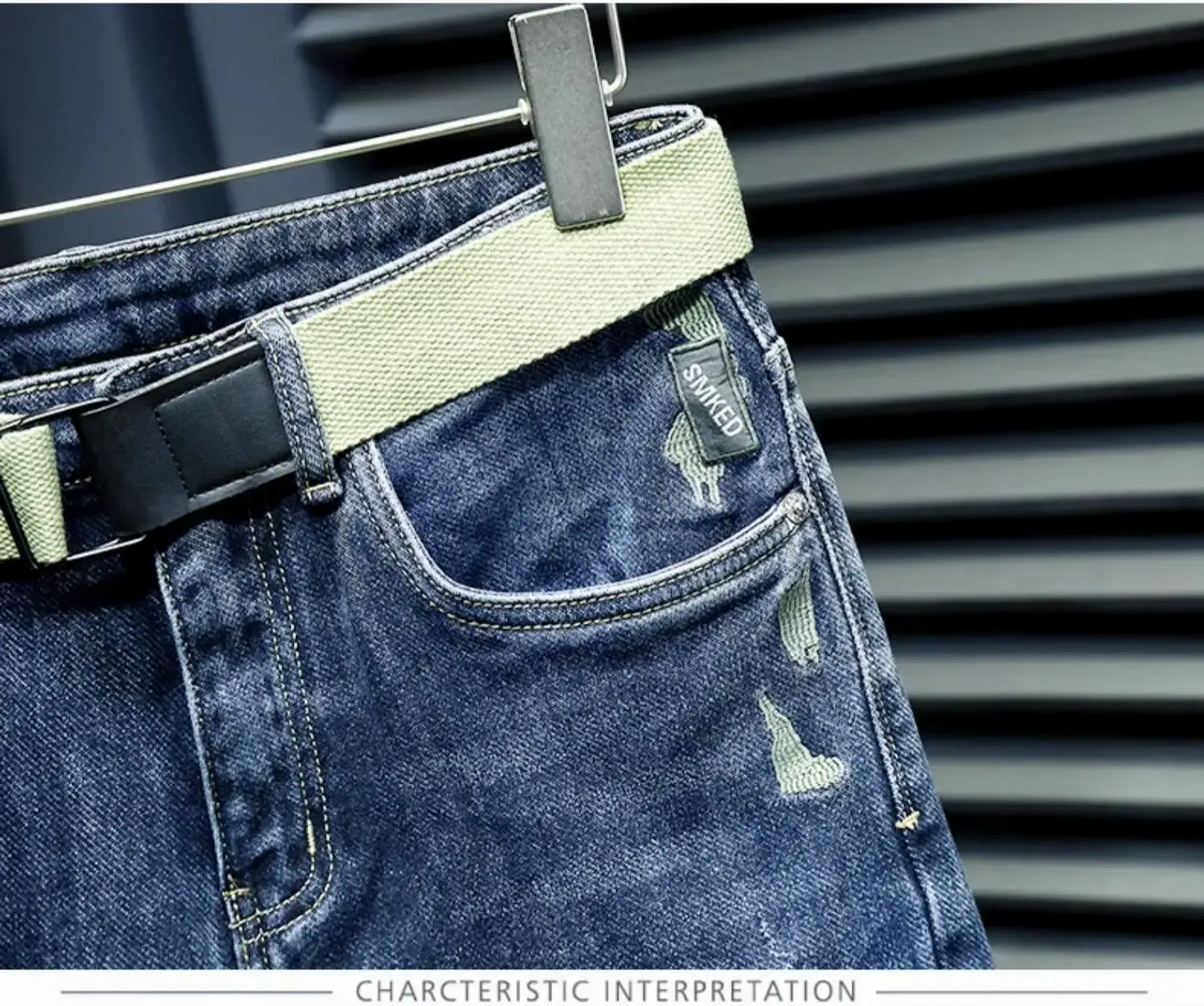 Men Slim Fit Tinged Jeans Dark Blue 2024 — feature 10