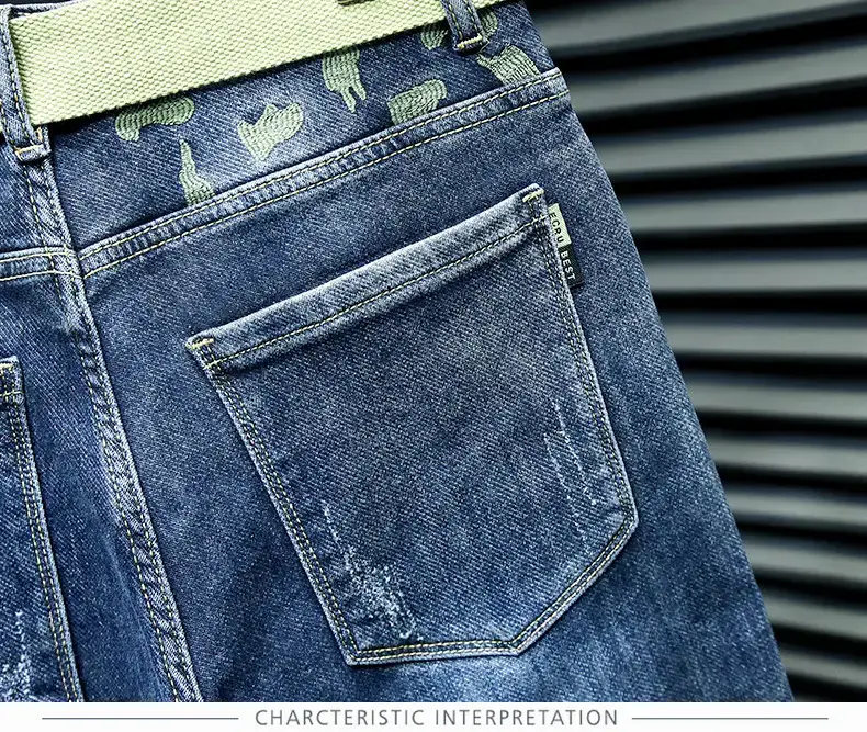 Men Slim Fit Tinged Jeans Dark Blue 2024 — feature 12