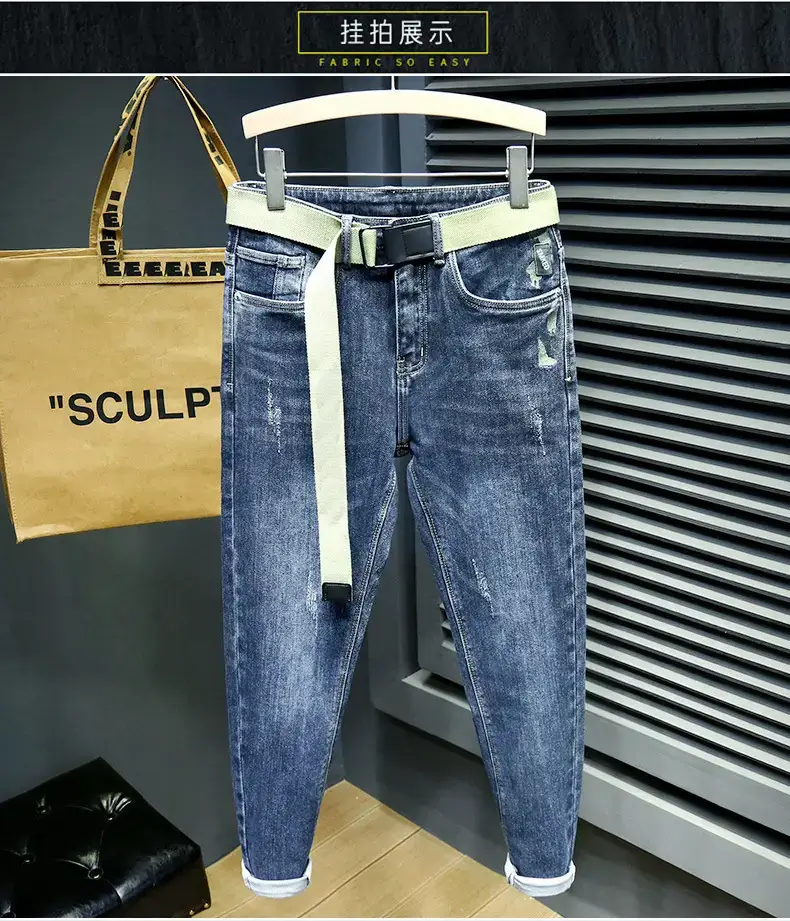 Men Slim Fit Tinged Jeans Dark Blue 2024 — feature 4