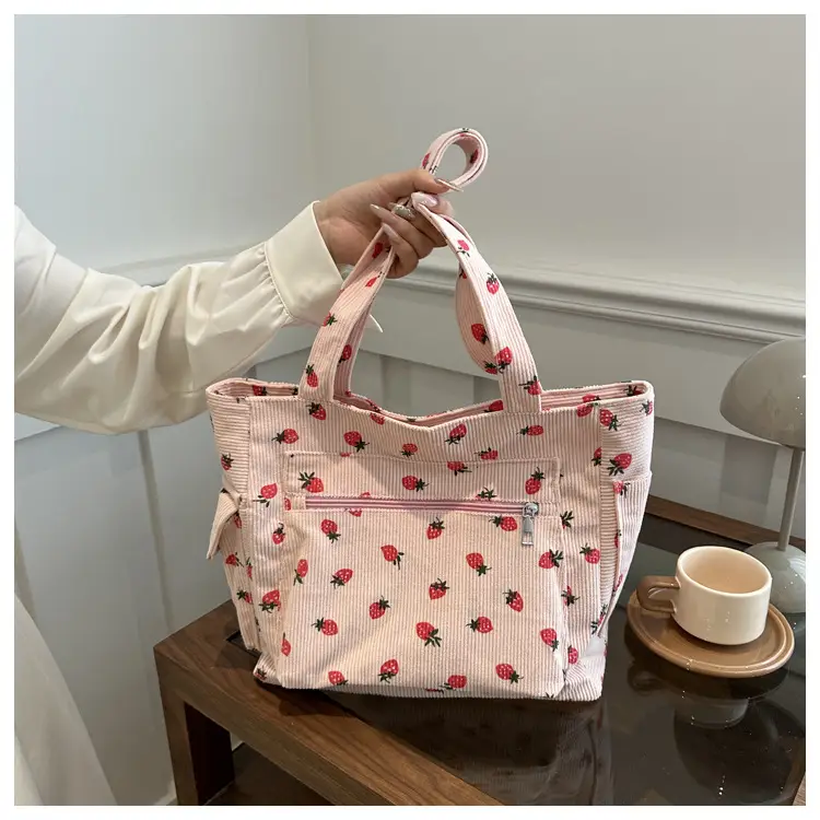Strawberry Printed Hand Tote Bag for Women — feature 13