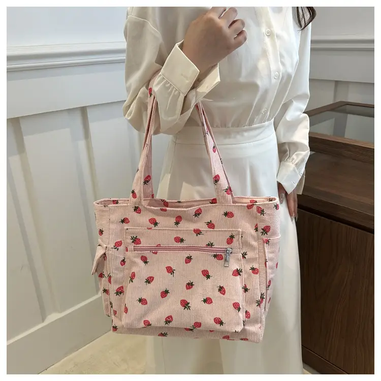 Strawberry Printed Hand Tote Bag for Women — feature 14