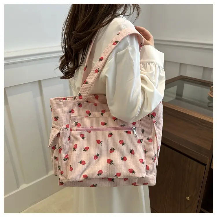 Strawberry Printed Hand Tote Bag for Women — feature 15