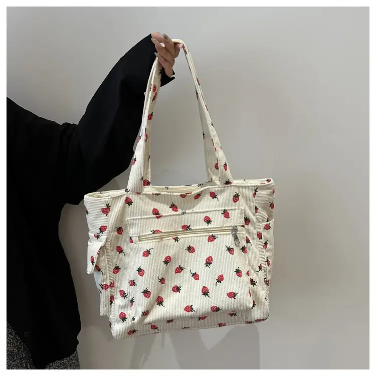 Strawberry Printed Hand Tote Bag for Women — feature 17