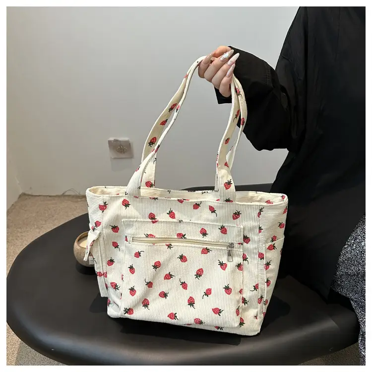 Strawberry Printed Hand Tote Bag for Women — feature 18