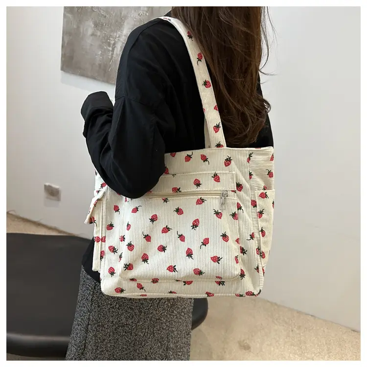 Strawberry Printed Hand Tote Bag for Women — feature 19