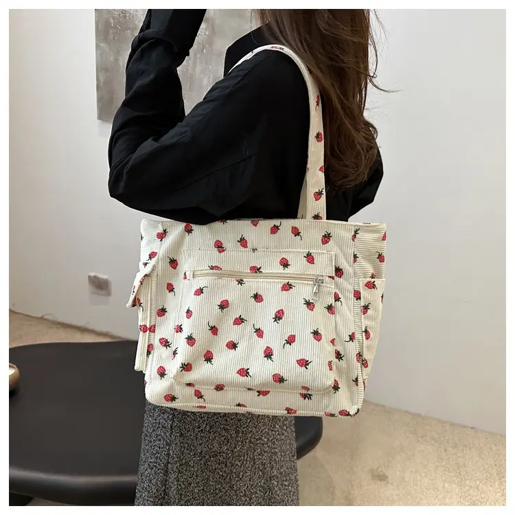 Strawberry Printed Hand Tote Bag for Women — feature 20