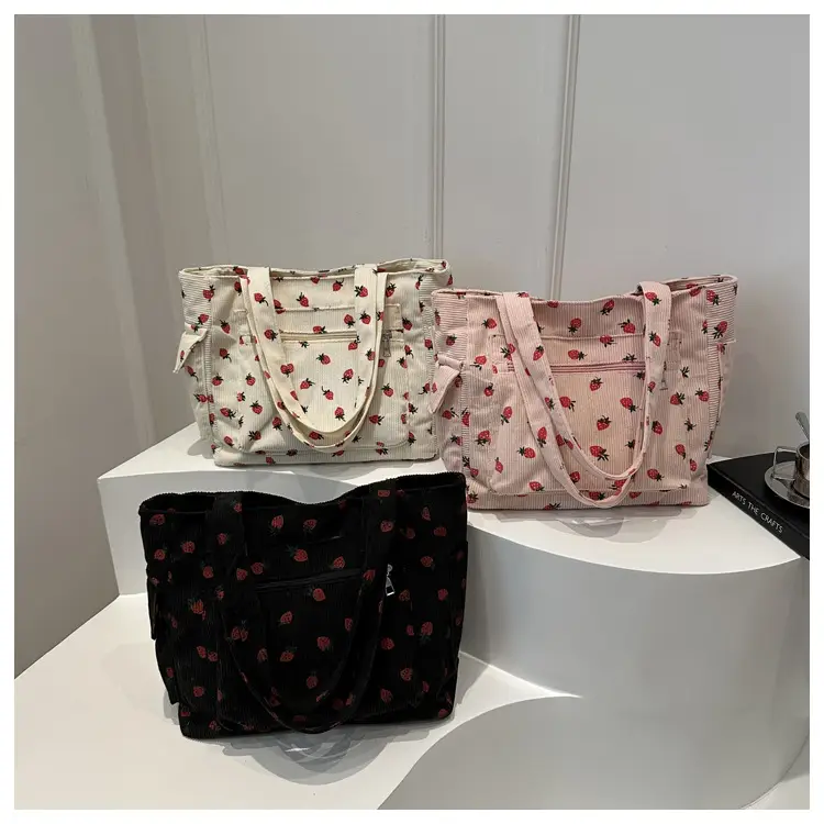 Strawberry Printed Hand Tote Bag for Women — feature 21