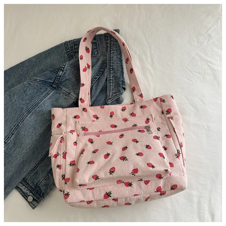 Strawberry Printed Hand Tote Bag for Women — feature 24