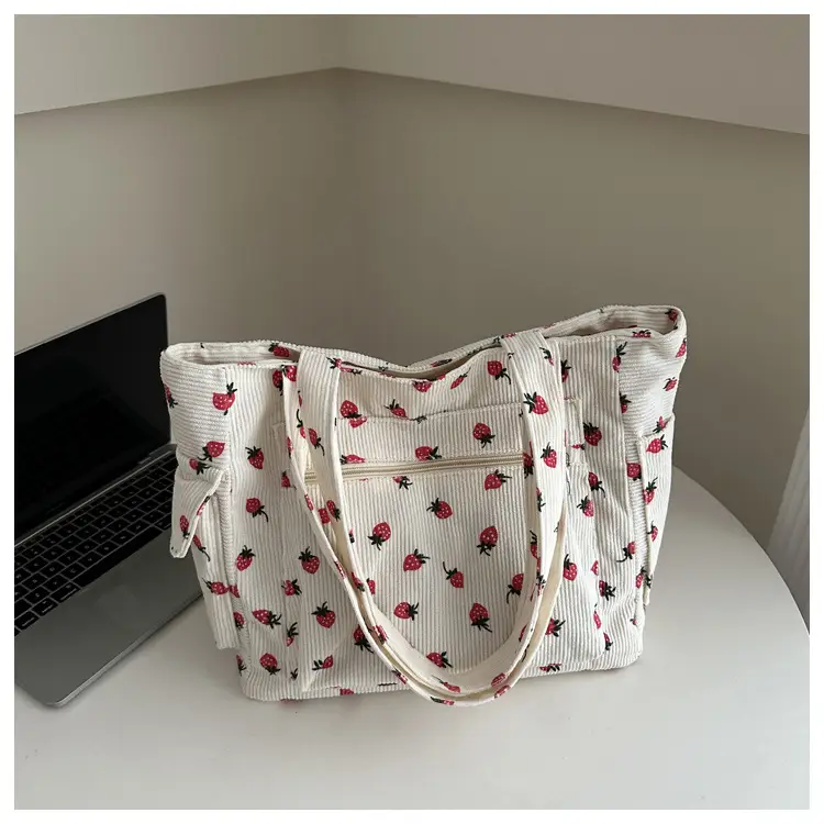 Strawberry Printed Hand Tote Bag for Women — feature 26