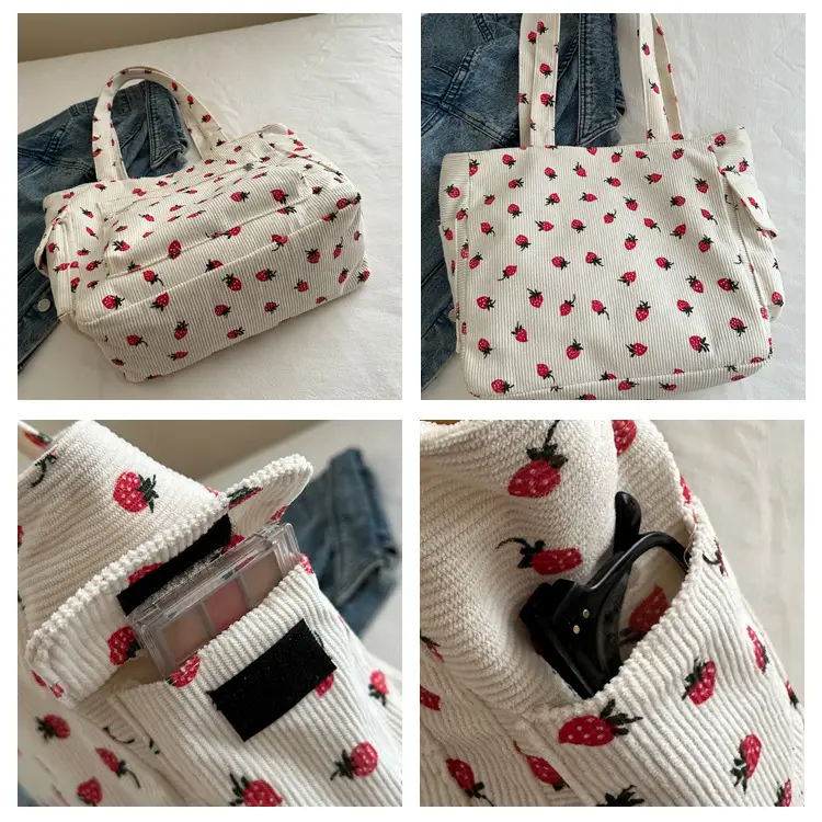 Strawberry Printed Hand Tote Bag for Women — feature 8