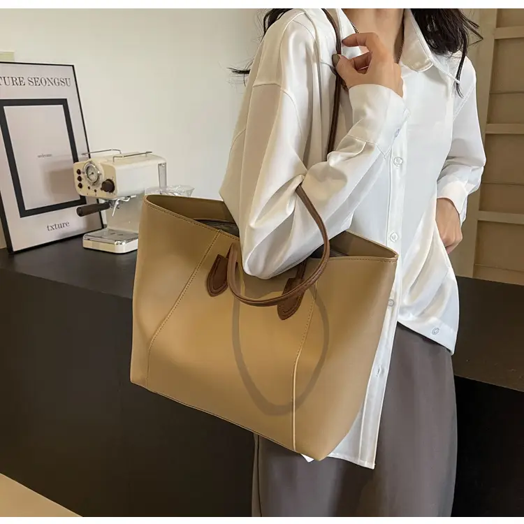 Cross-Border Large Bag Brown Leather Shoulder & Hand Carry — feature 22