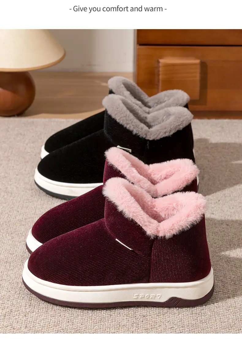 Middle-aged and elderly cotton slippers women's winter indoor and outdoor wear bag heel thick-soled non-slip fleece-lined warm cotton shoes for men — feature 14