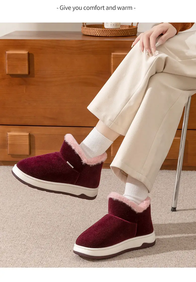 Middle-aged and elderly cotton slippers women's winter indoor and outdoor wear bag heel thick-soled non-slip fleece-lined warm cotton shoes for men — feature 15