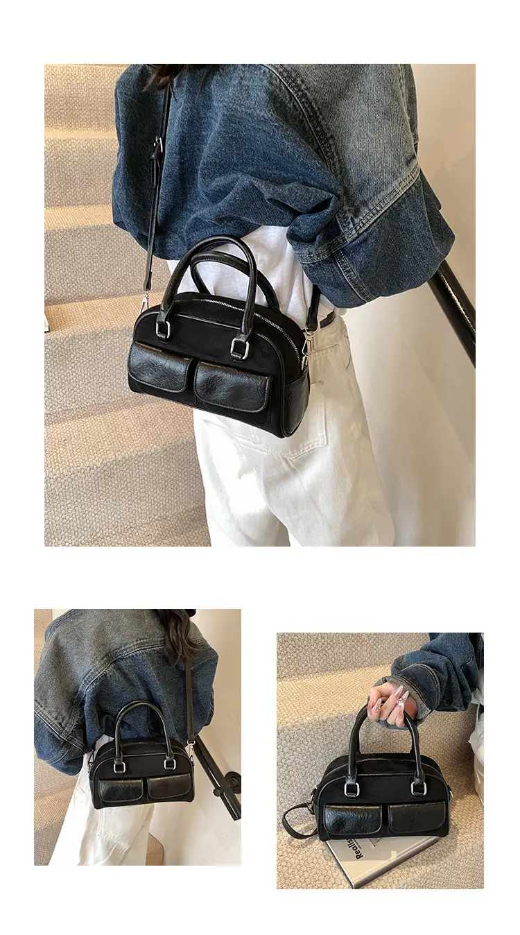Women Retro Frosted Shoulder Bag Brown 2024 — feature 10