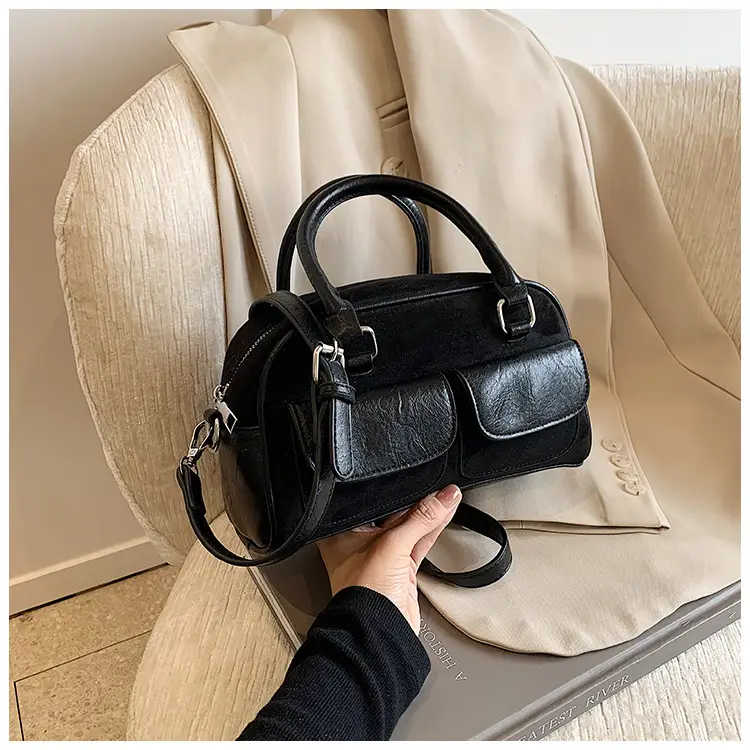 Women Retro Frosted Shoulder Bag Brown 2024 — feature 16