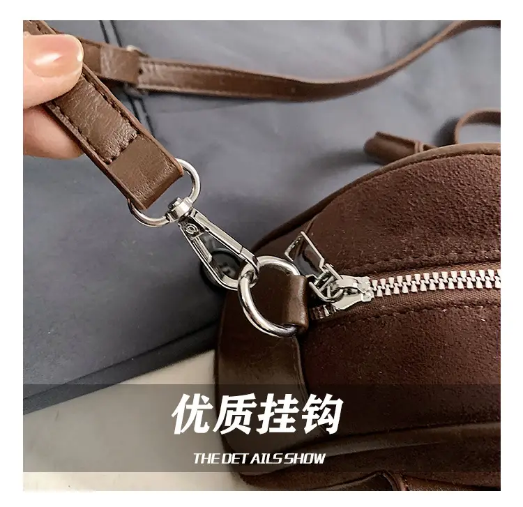 Women Retro Frosted Shoulder Bag Brown 2024 — feature 7