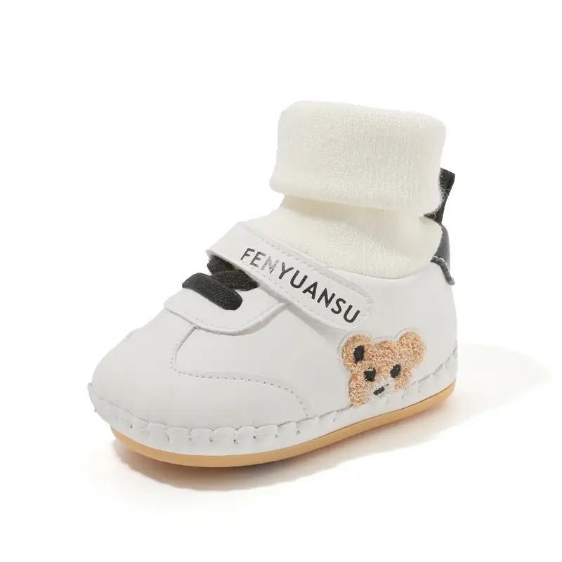 White Faux Leather Toddler Shoes for Baby 6-12 Months